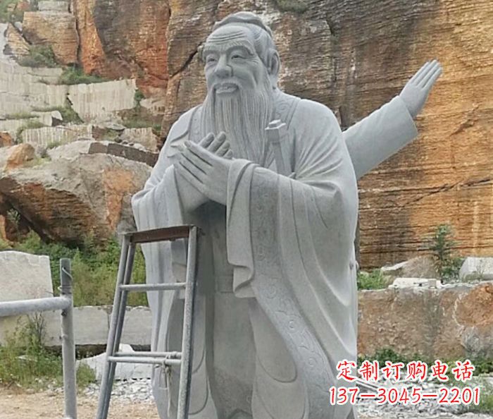 宁波校园人物大理石孔子石雕