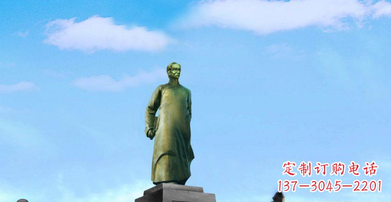 宁波校园朱自清近代名人铜雕