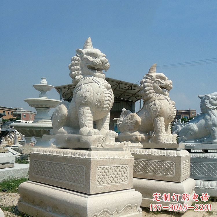 宁波獬豸 石雕 独角兽-法院大门神兽雕塑