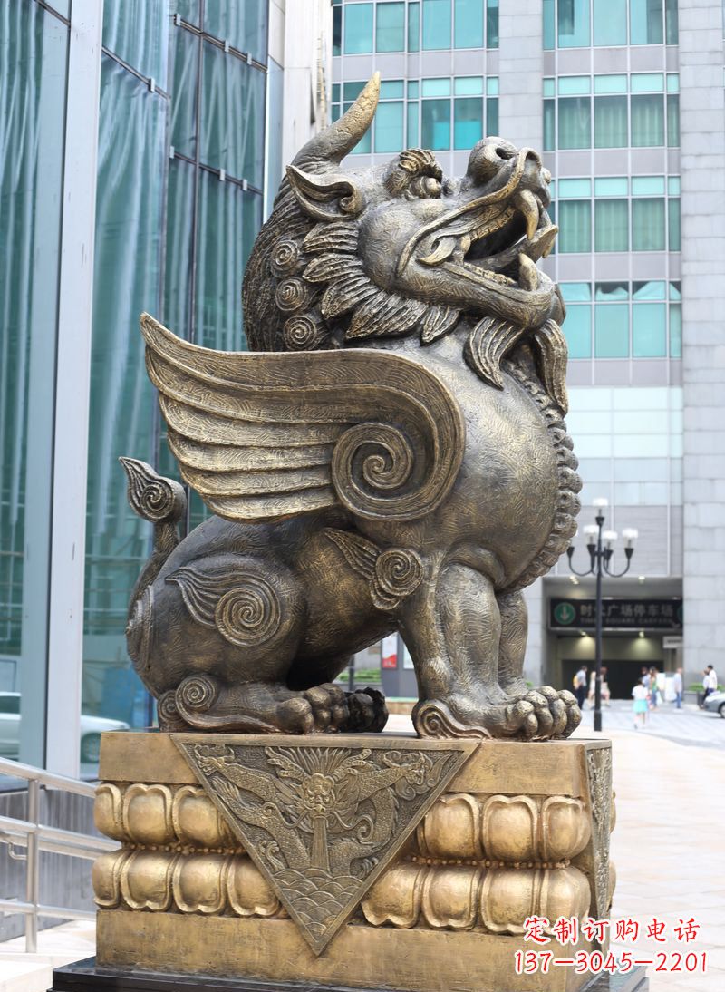 宁波獬豸法院独角兽铜雕