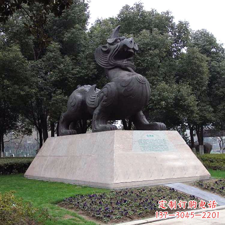 宁波獬豸神兽雕塑-公园上古神兽景观雕塑