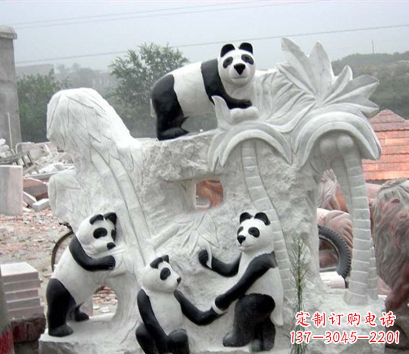 宁波熊猫动物景观石雕