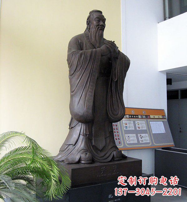 宁波学校孔子铜雕