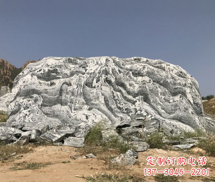 宁波雪浪石假山公园景观石雕 (2)