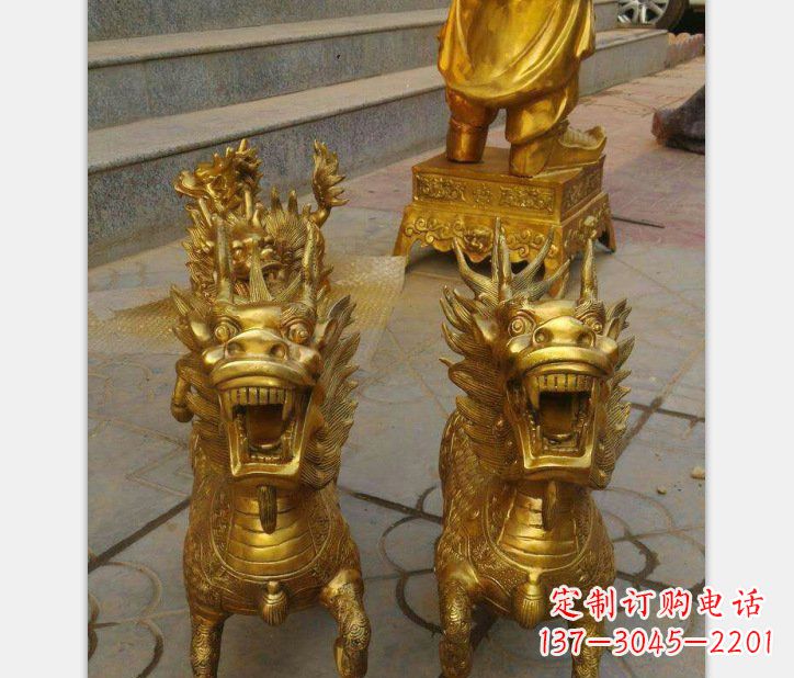 宁波银行铜雕麒麟雕塑