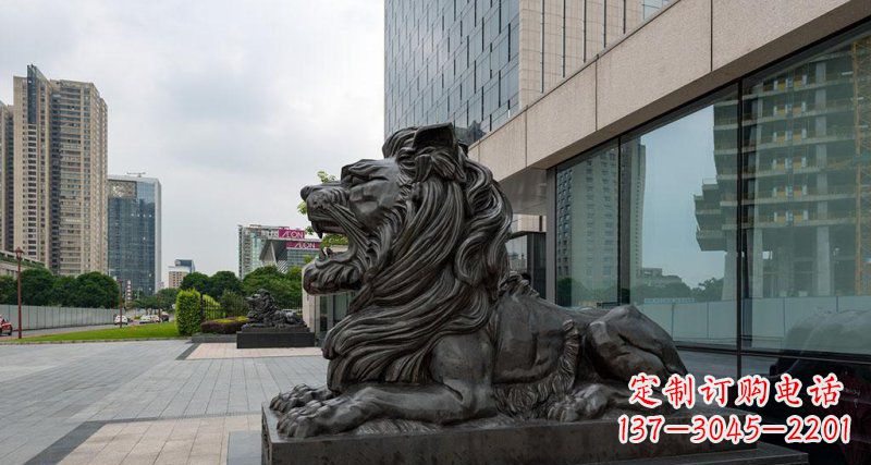 宁波银行铜狮子汇丰狮铜雕