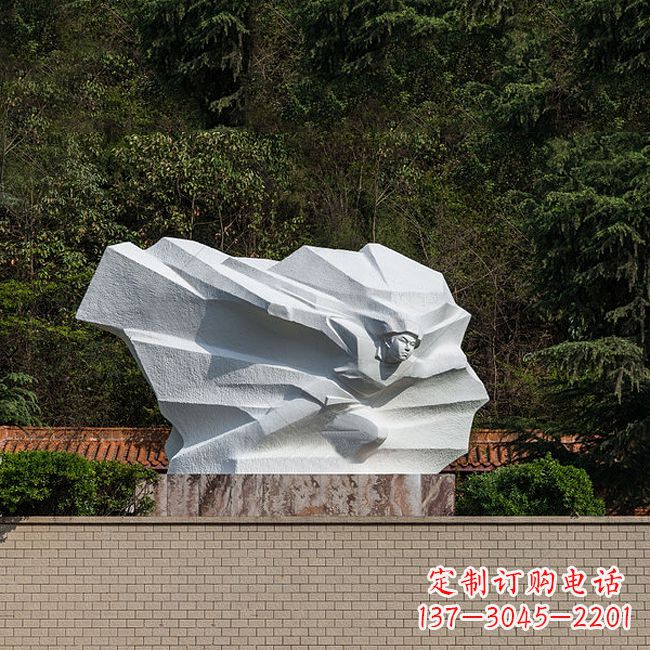 宁波英雄人物黄继光景区景点汉白玉石刻雕塑