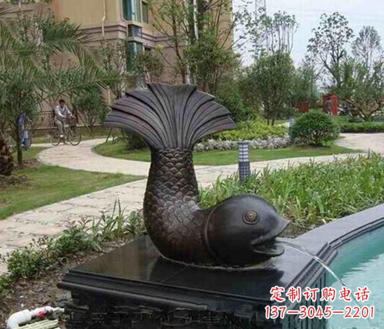 宁波鱼喷泉铜雕
