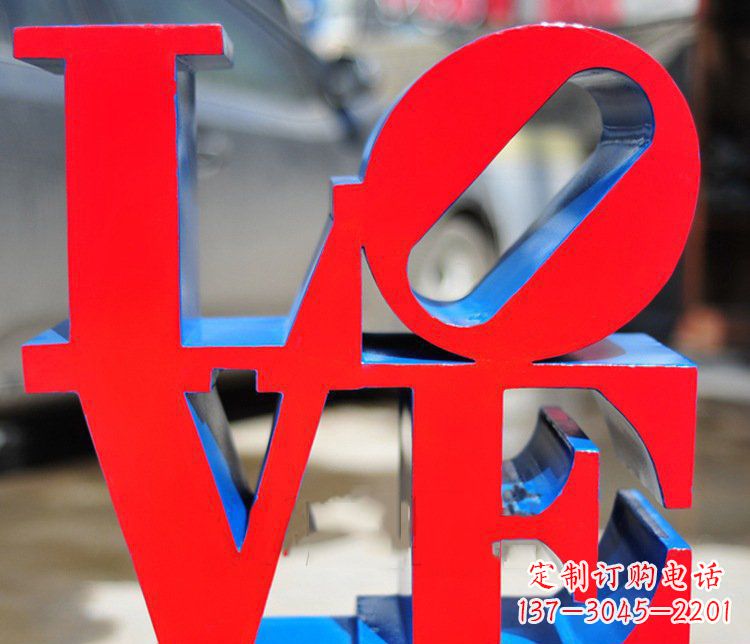 宁波园林不锈钢love字母雕塑