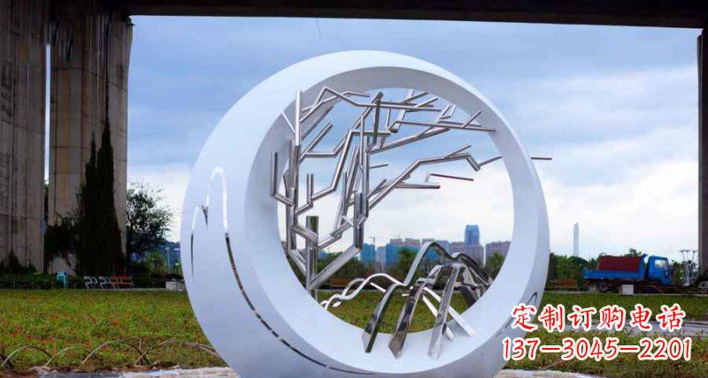 宁波园林不锈钢抽象树枝雕塑