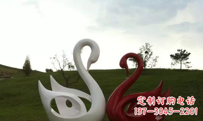 宁波园林不锈钢抽象天鹅雕塑