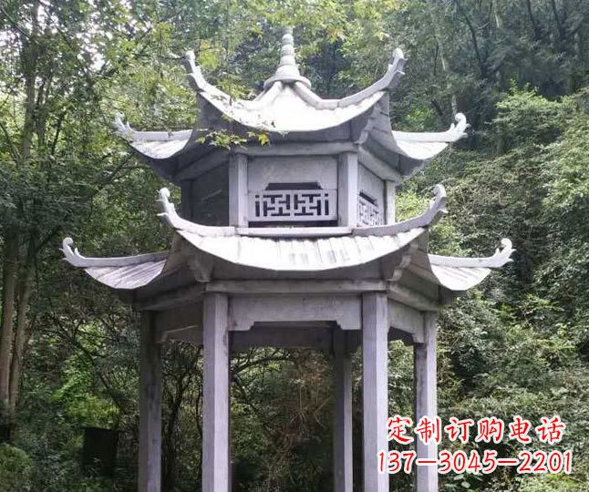 宁波园林仿古石凉亭景观石雕 (3)
