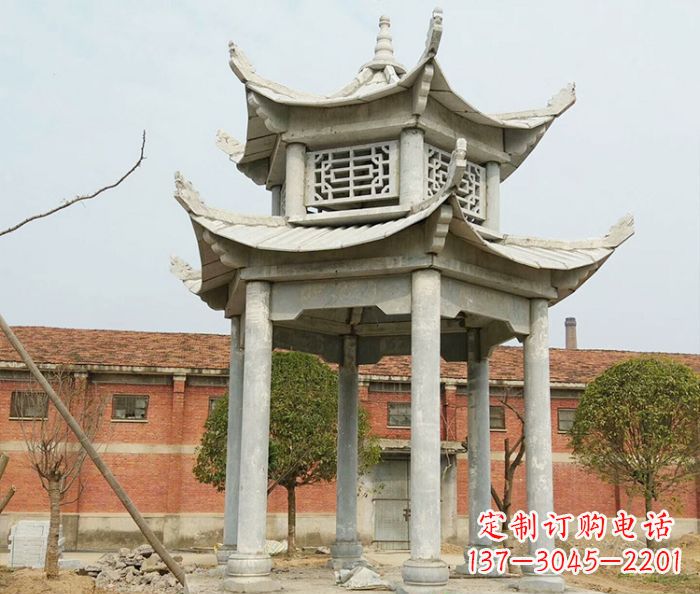 宁波园林仿古双层石雕凉亭 (2)
