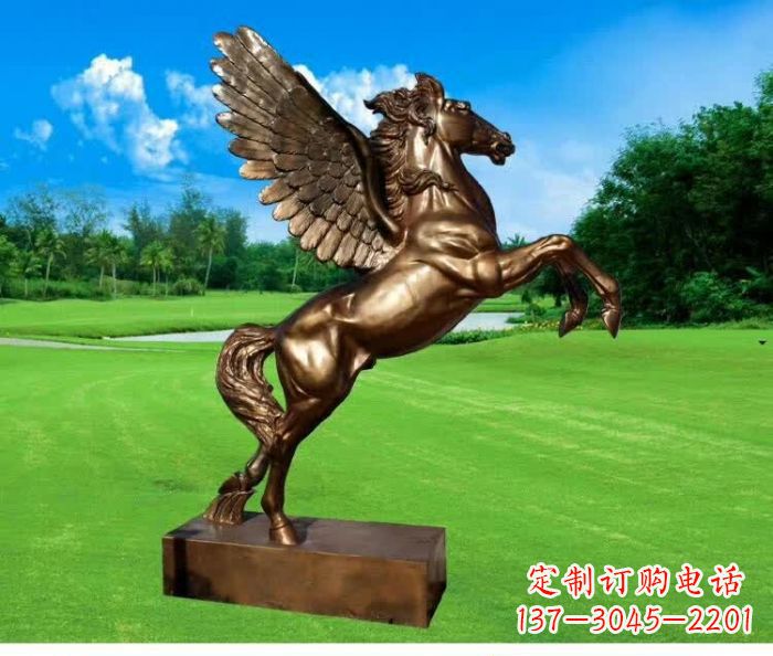 宁波园林飞马铜雕 (2)