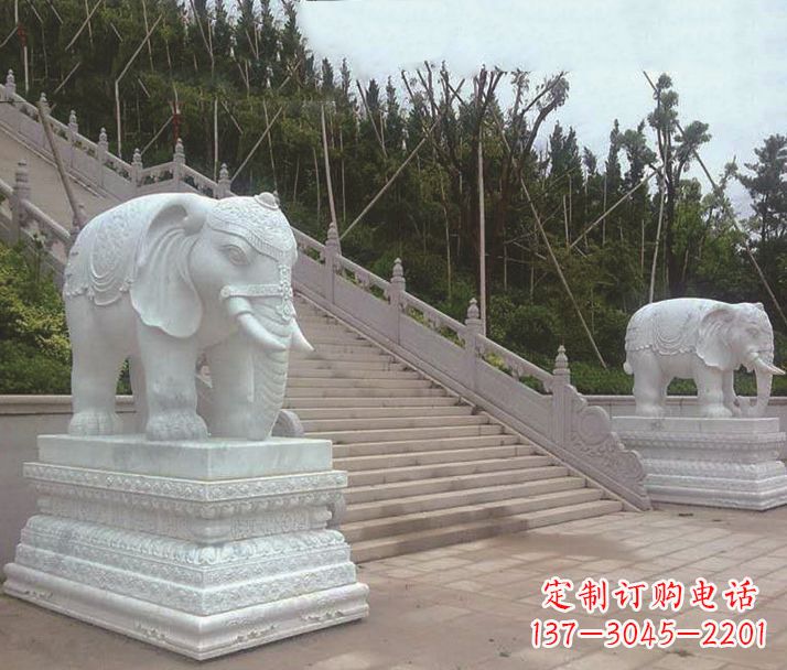 宁波园林汉白玉大象景观石雕