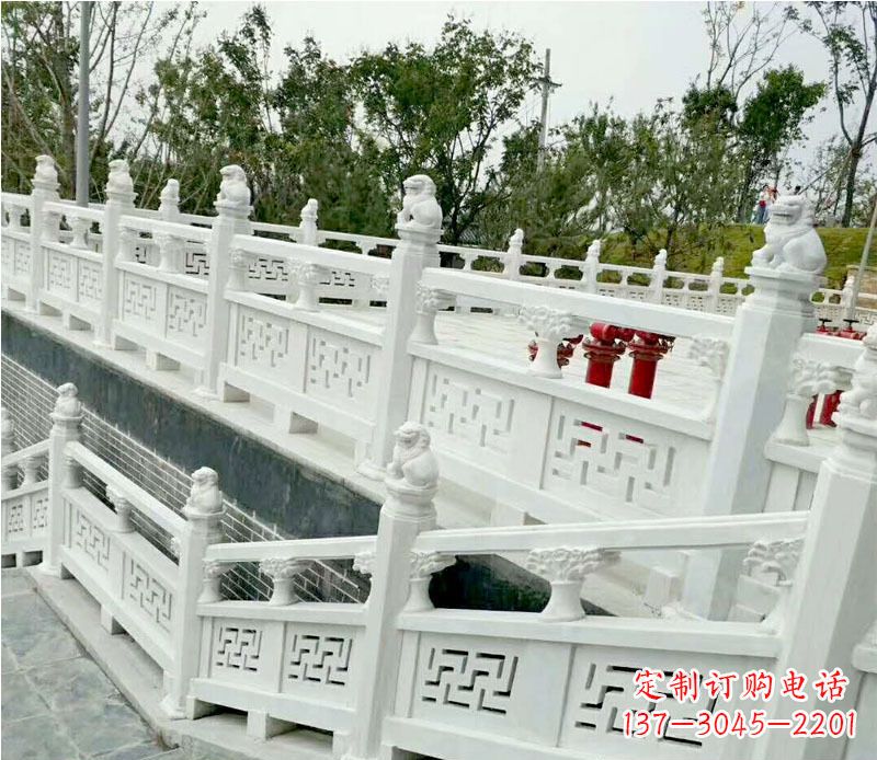 宁波园林汉白玉栏板景观石雕 (2)