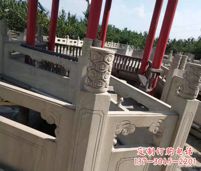 宁波园林景观大理石桥栏板石雕 (3)