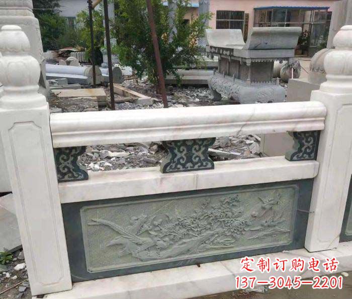 宁波园林景观大理石桥栏板石雕 (2)