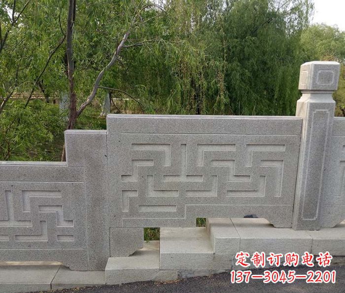 宁波园林景观大理石桥栏板石雕 (7)