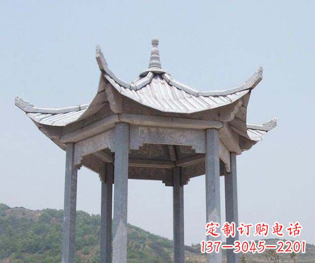宁波园林景观单层石雕凉亭 (2)