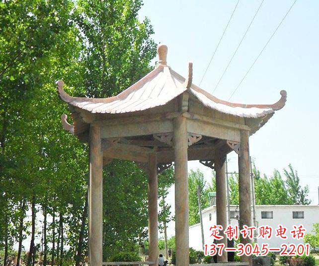 宁波园林景观单层石雕凉亭