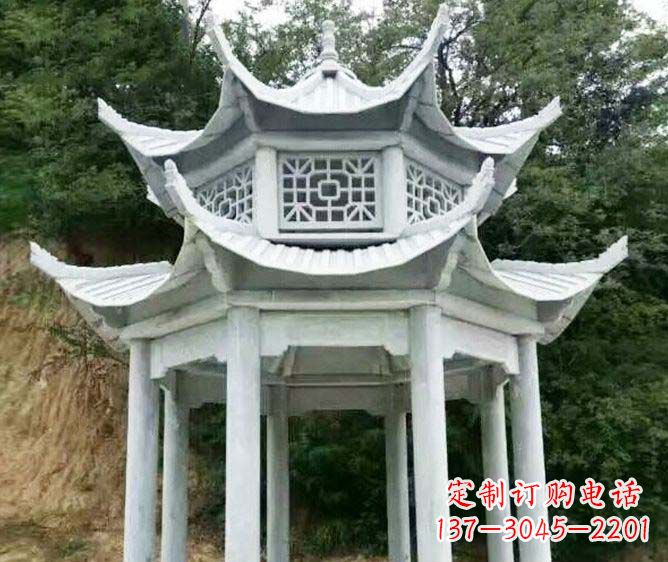 宁波园林景观多层凉亭石雕