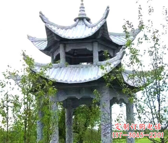 宁波园林景观仿古六角石凉亭