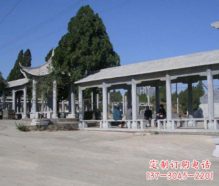 宁波园林景观仿古石雕长廊凉亭 (2)
