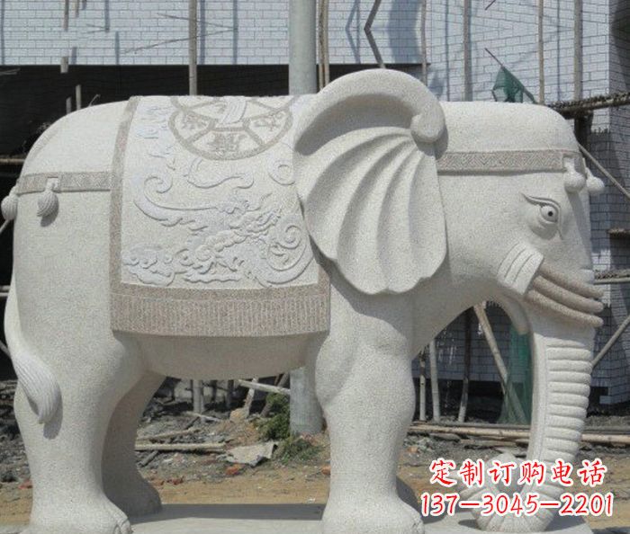 宁波园林景观驮宝大象石雕 (2)