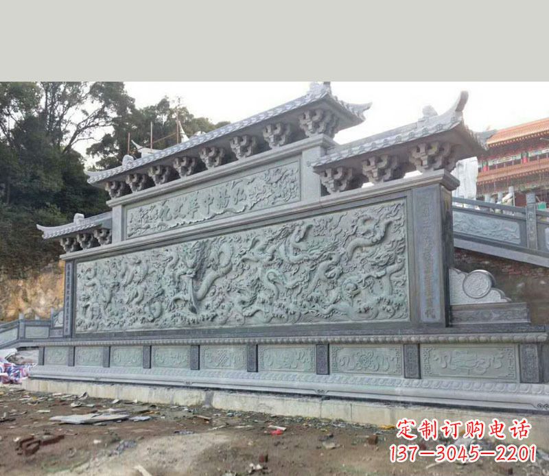 宁波园林九龙壁景观石雕 (2)