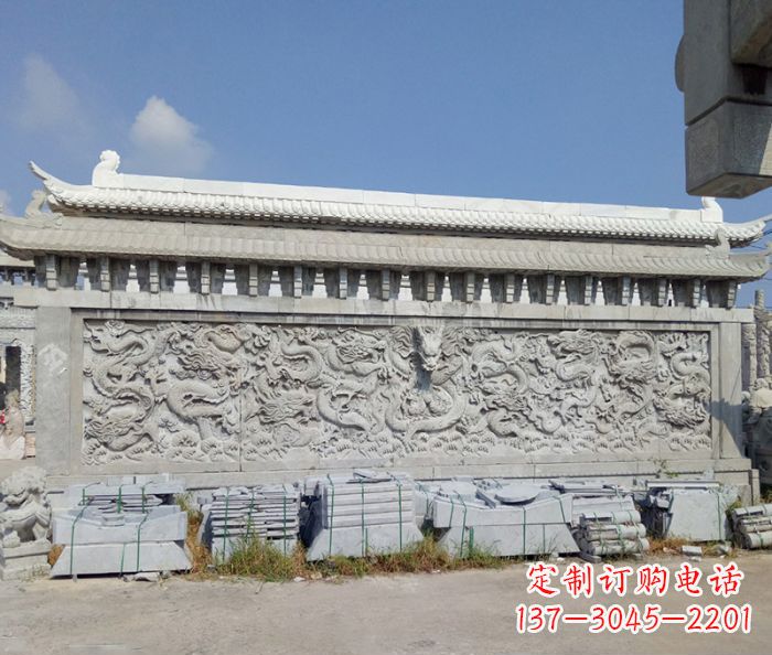 宁波园林九龙壁石雕影壁 (3)