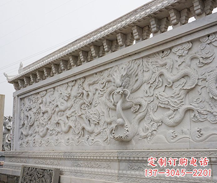 宁波园林九龙壁石雕影壁 (5)
