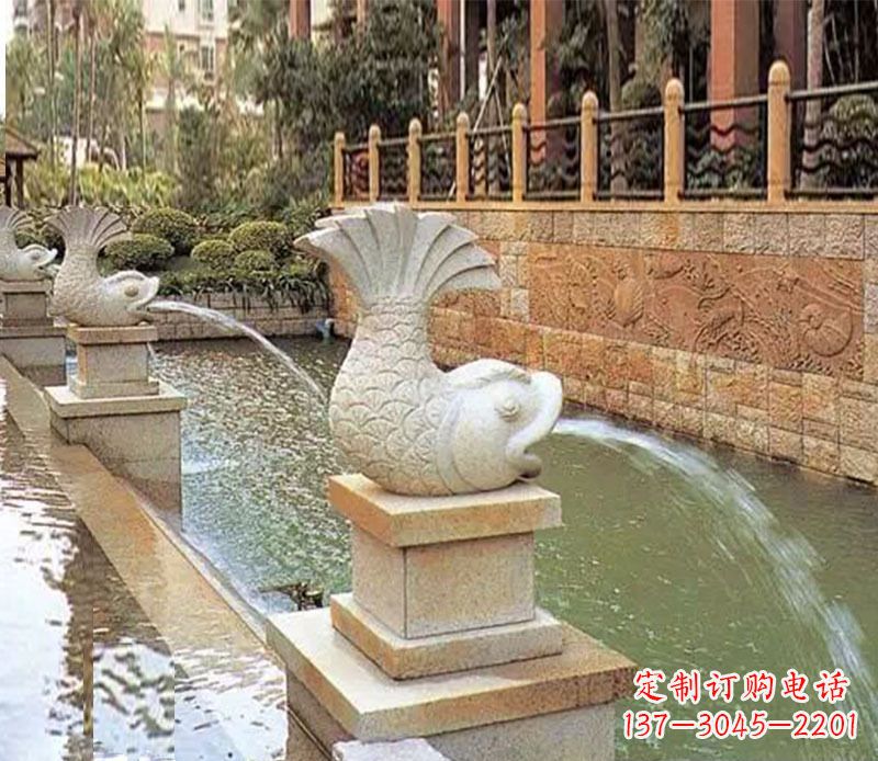 宁波园林鲤鱼喷泉景观石雕