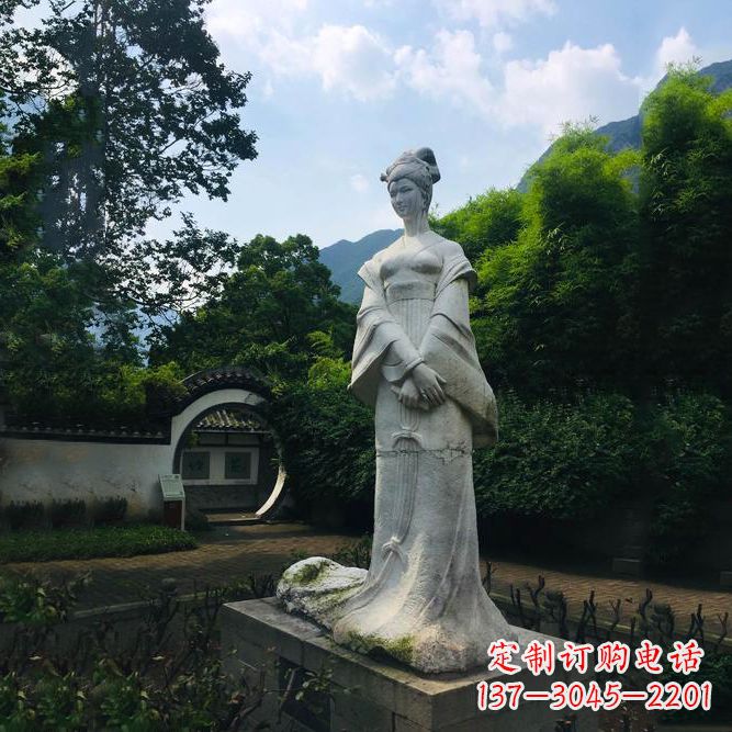 宁波园林历史名人塑像王昭君汉白玉雕塑