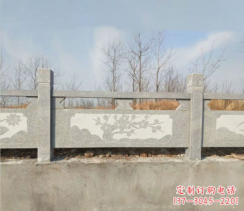 宁波园林梅花石浮雕栏板景观石雕