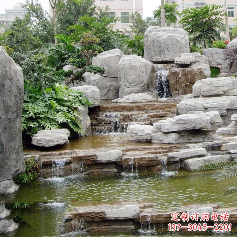 宁波园林石头假山流水