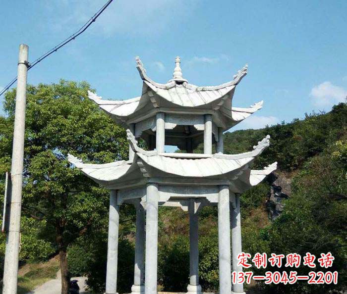 宁波园林双层凉亭石雕