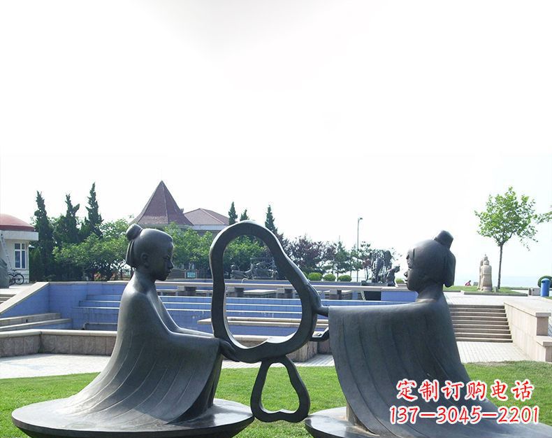 宁波园林铸铜孔融让梨雕塑