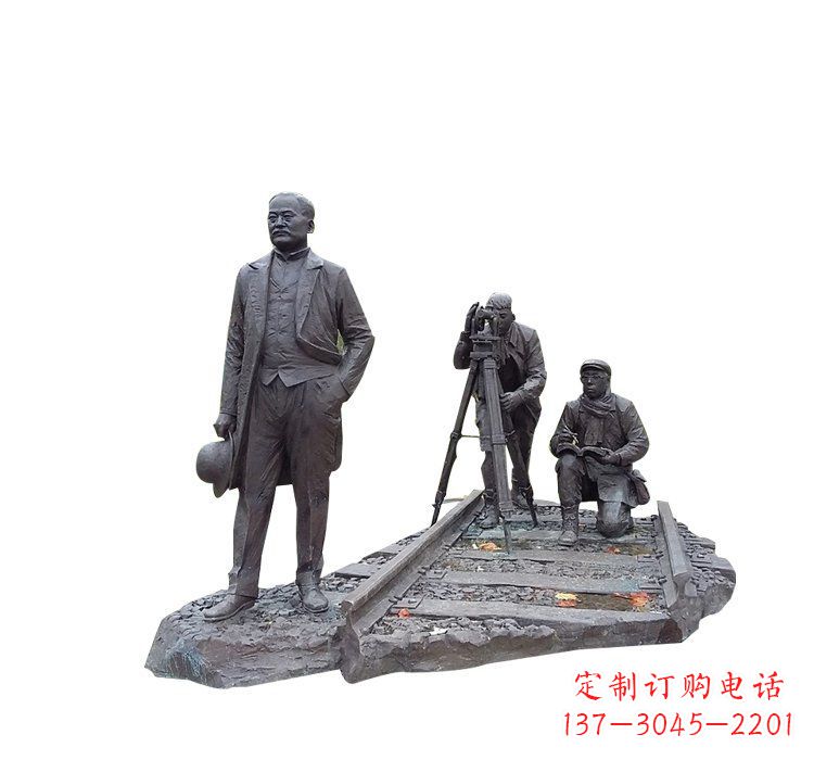 宁波詹天佑铜雕