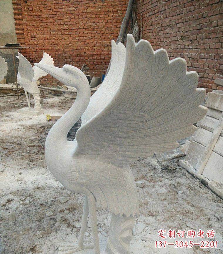 宁波展翅丹顶鹤石雕