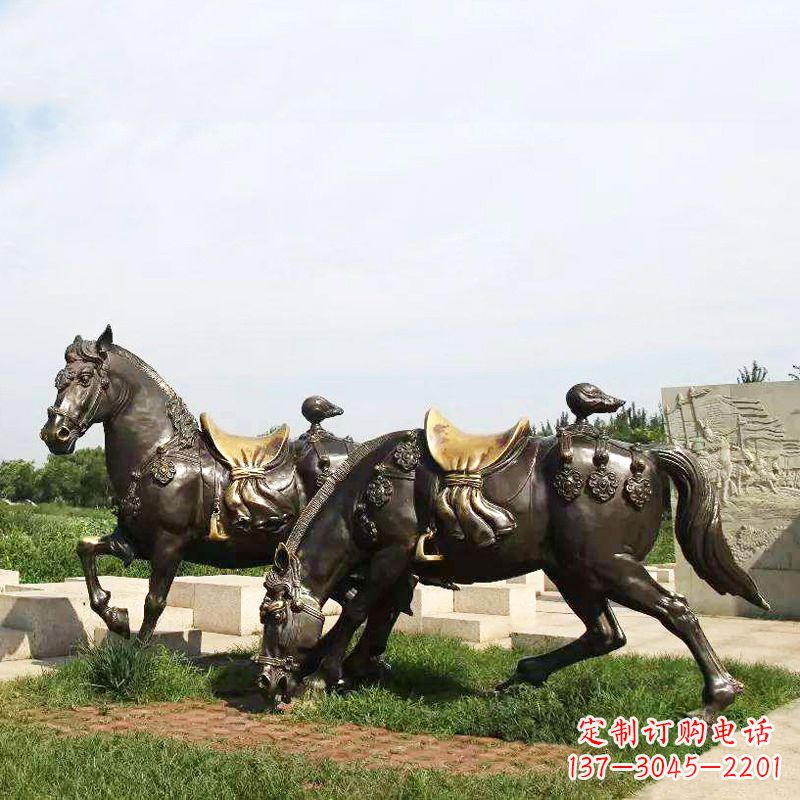 宁波战马群公园景区动物情景雕塑