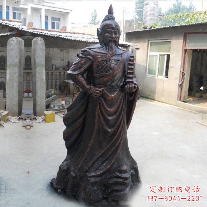 宁波战神托塔天王李靖铸铜雕塑