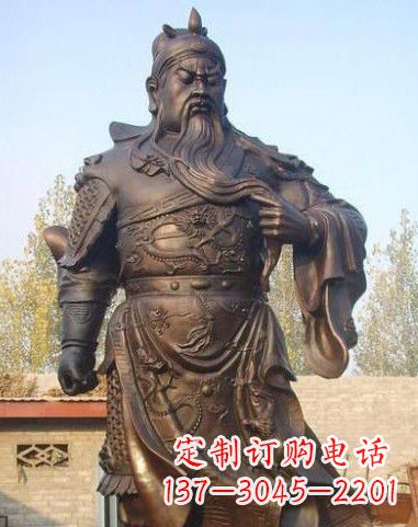 宁波站立的关公铜像