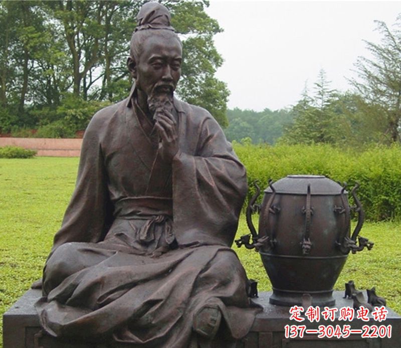宁波张衡科学家铜雕