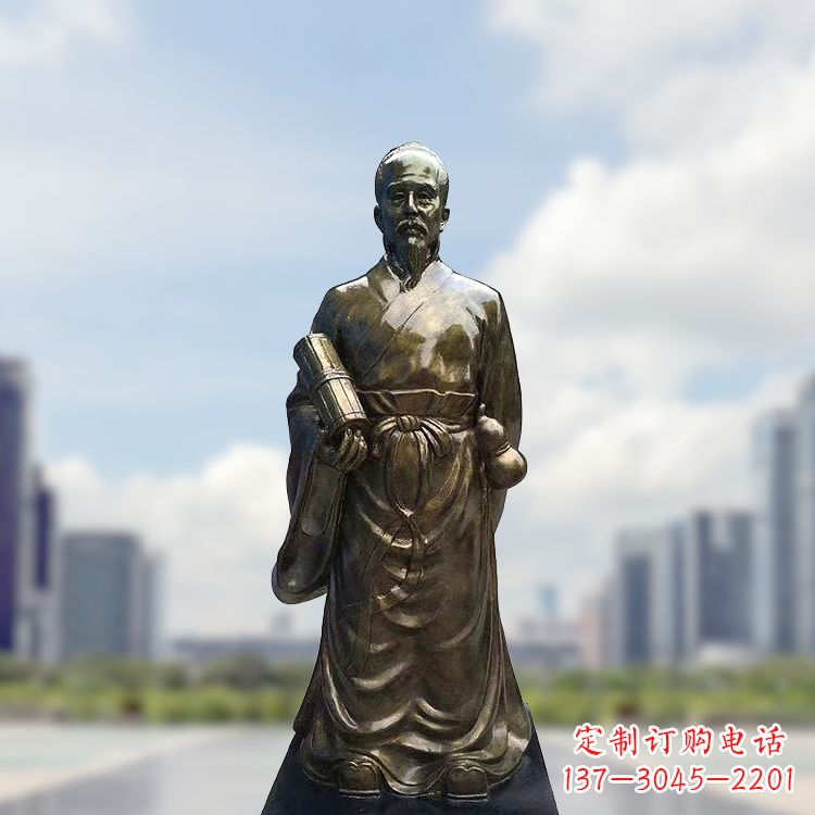 宁波张仲景仿铜玻璃钢雕塑
