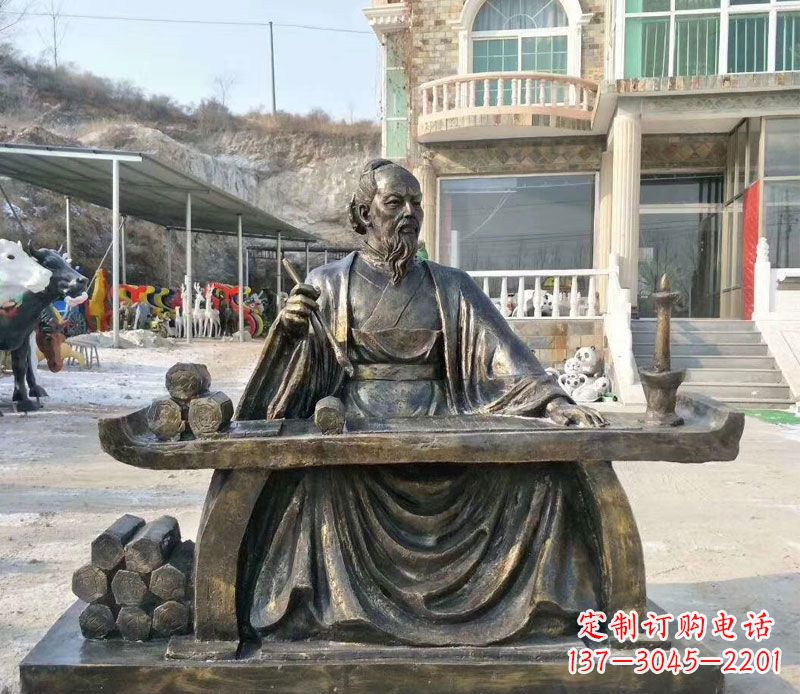 宁波张仲景铜公园雕