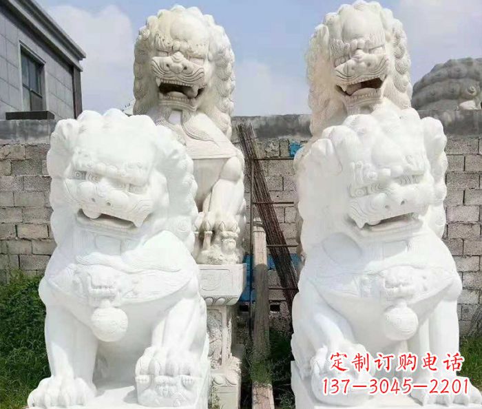 宁波招财动物汉白玉狮子石雕