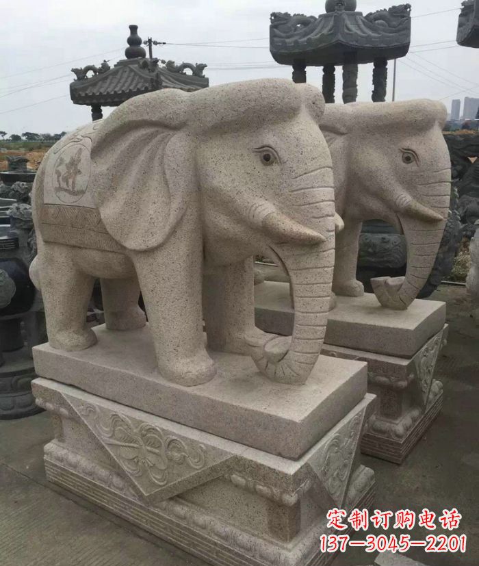 宁波招财进宝大理石大象石雕