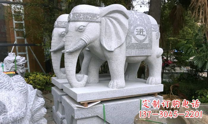 宁波招财进宝大理石门口大象雕塑