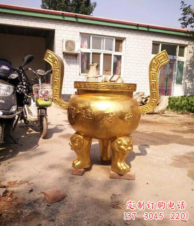 宁波招财进宝香炉寺庙铜雕